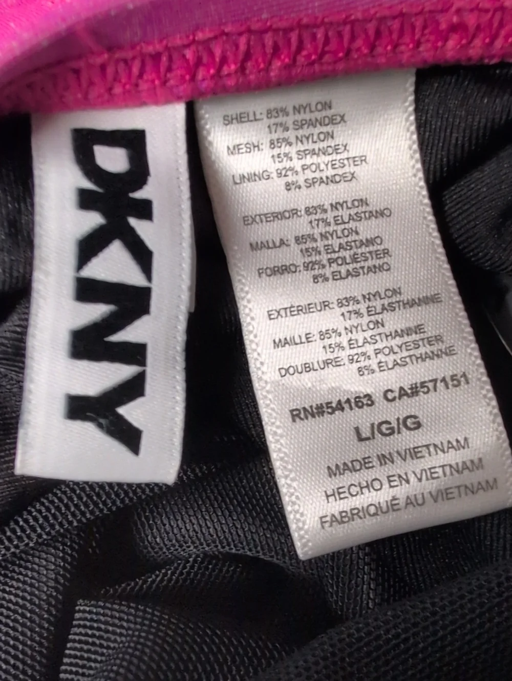 Dkny Pink And Black One Piece Swimsuit With Halter Neckline. - Picture 5 of 6